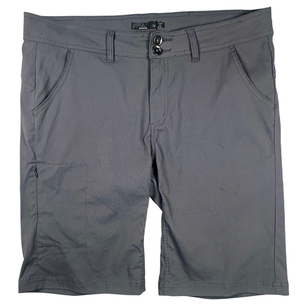 Prana Halle Hiking Shorts Womens 14 Gray Stretch Zion Bermuda Gorpcore Outdoors